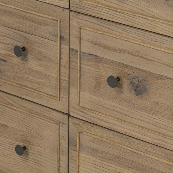 Maggie 6 Drawer Dresser - Aged Smoked Oak Resawn