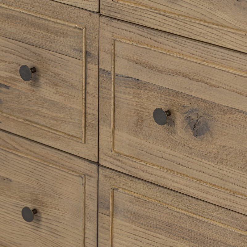 Maggie 6 Drawer Dresser - Aged Smoked Oak Resawn