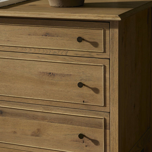 Maggie 6 Drawer Dresser - Aged Smoked Oak Resawn