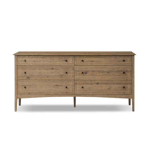 Maggie 6 Drawer Dresser - Aged Smoked Oak Resawn