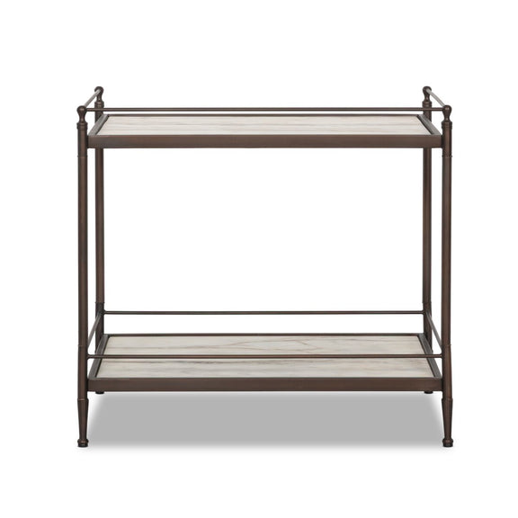 Eisen Nightstand - Striated Marble