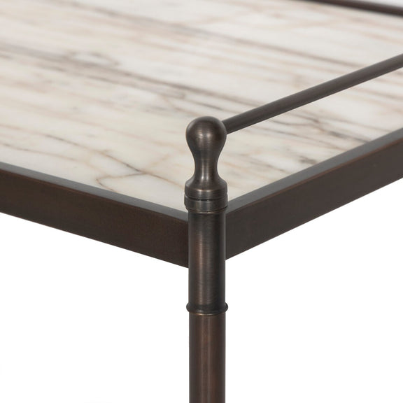 Eisen Nightstand - Striated Marble