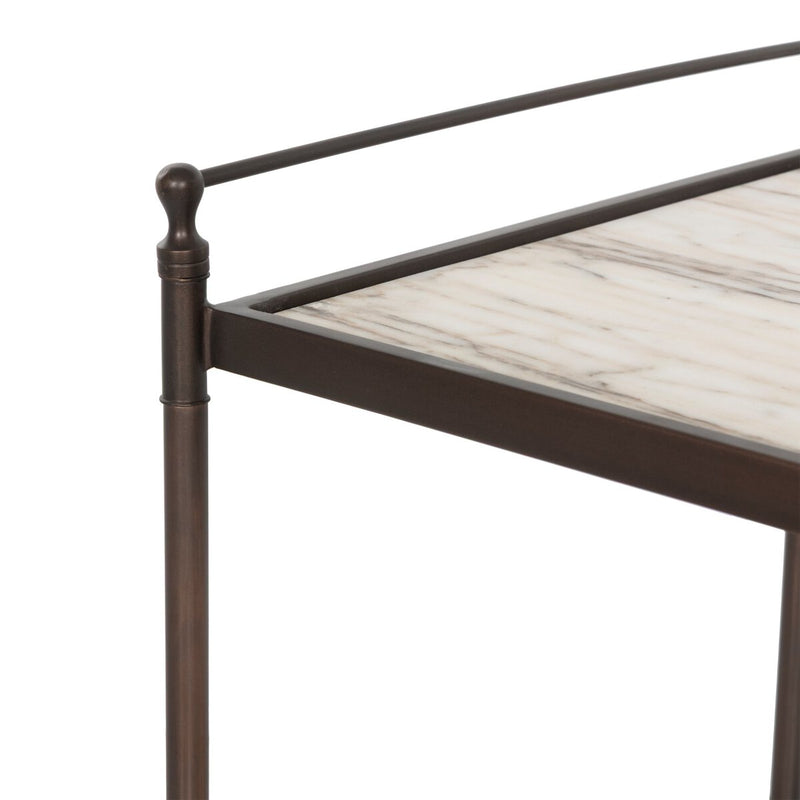 Eisen Nightstand - Striated Marble