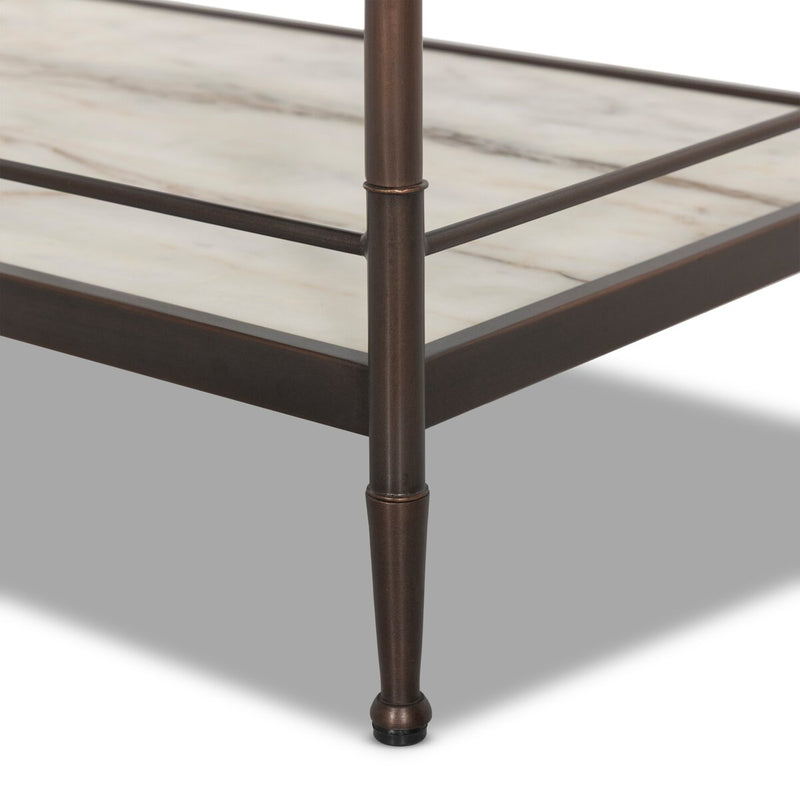 Eisen Nightstand - Striated Marble