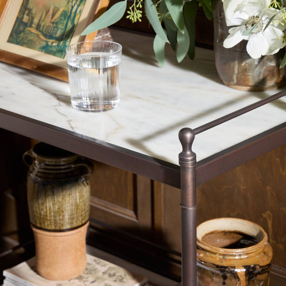 Eisen Nightstand - Striated Marble