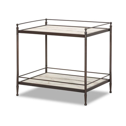 Eisen Nightstand - Striated Marble