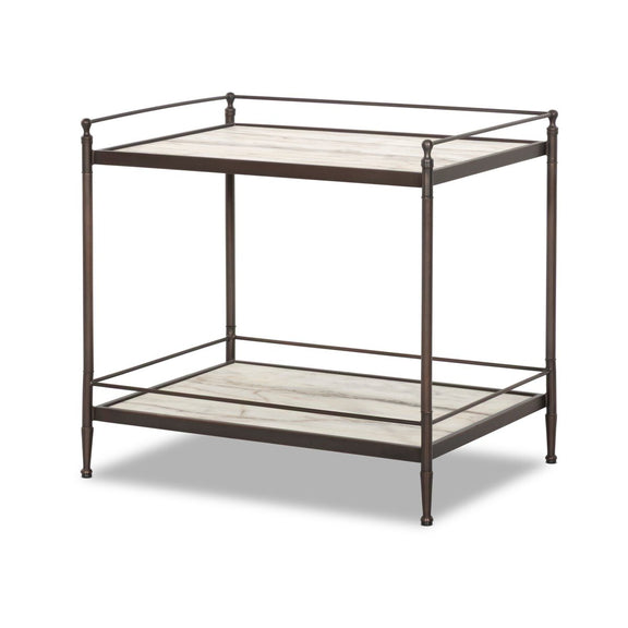 Eisen Nightstand - Striated Marble