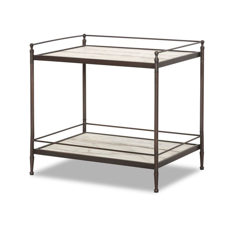 Eisen Nightstand - Striated Marble