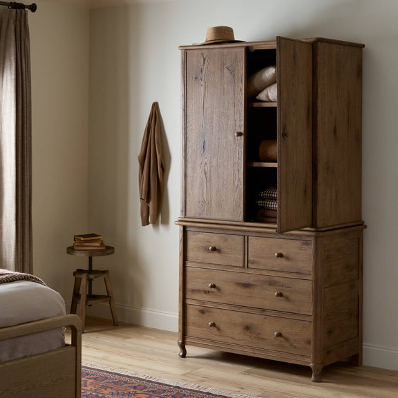 Pika Armoire - Weathered Oak Veneer