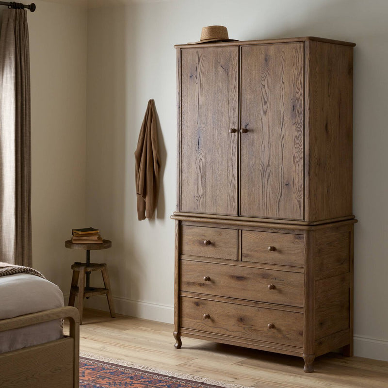 Pika Armoire - Weathered Oak Veneer