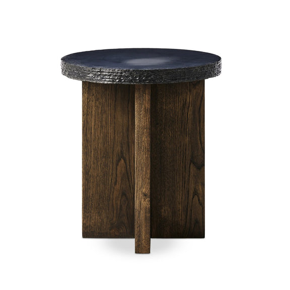 Mezes End Table - Natural Basalt