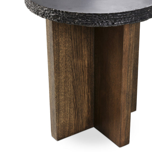 Mezes End Table - Natural Basalt