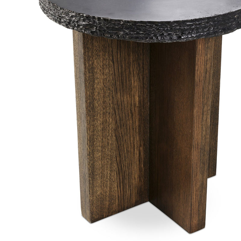 Mezes End Table - Natural Basalt