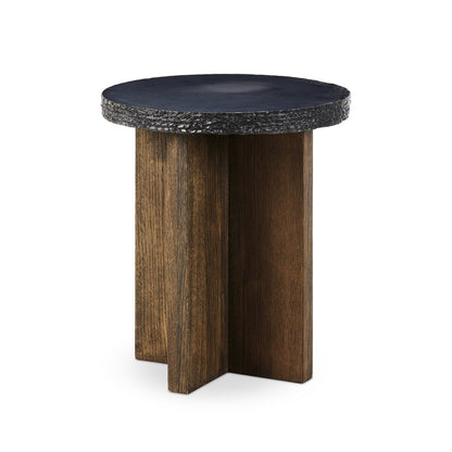Mezes End Table - Natural Basalt