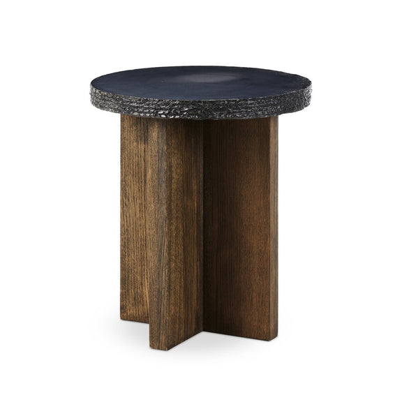 Mezes End Table - Natural Basalt