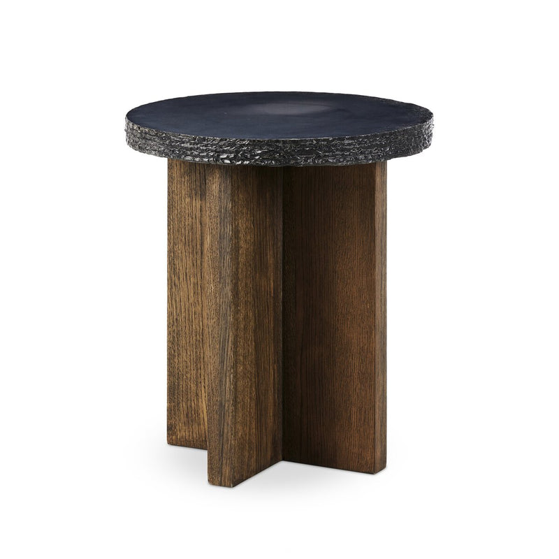 Mezes End Table - Natural Basalt