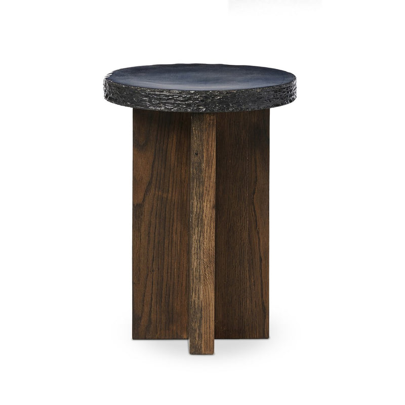 Mezes End Table - Natural Basalt