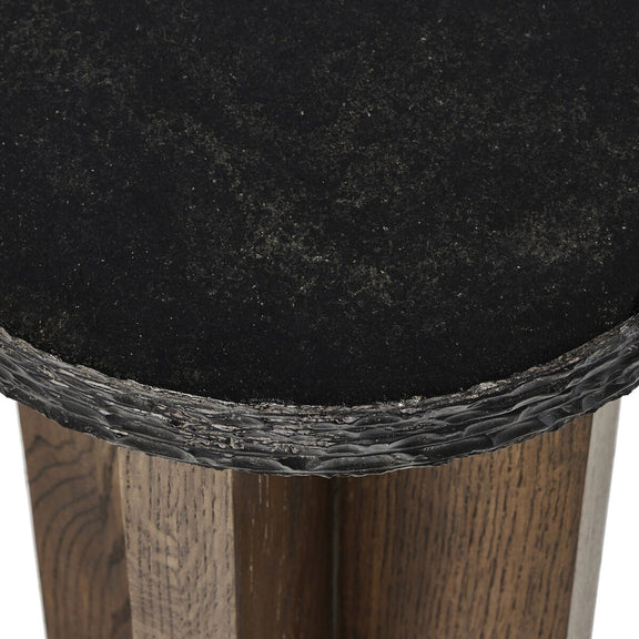 Mezes End Table - Natural Basalt