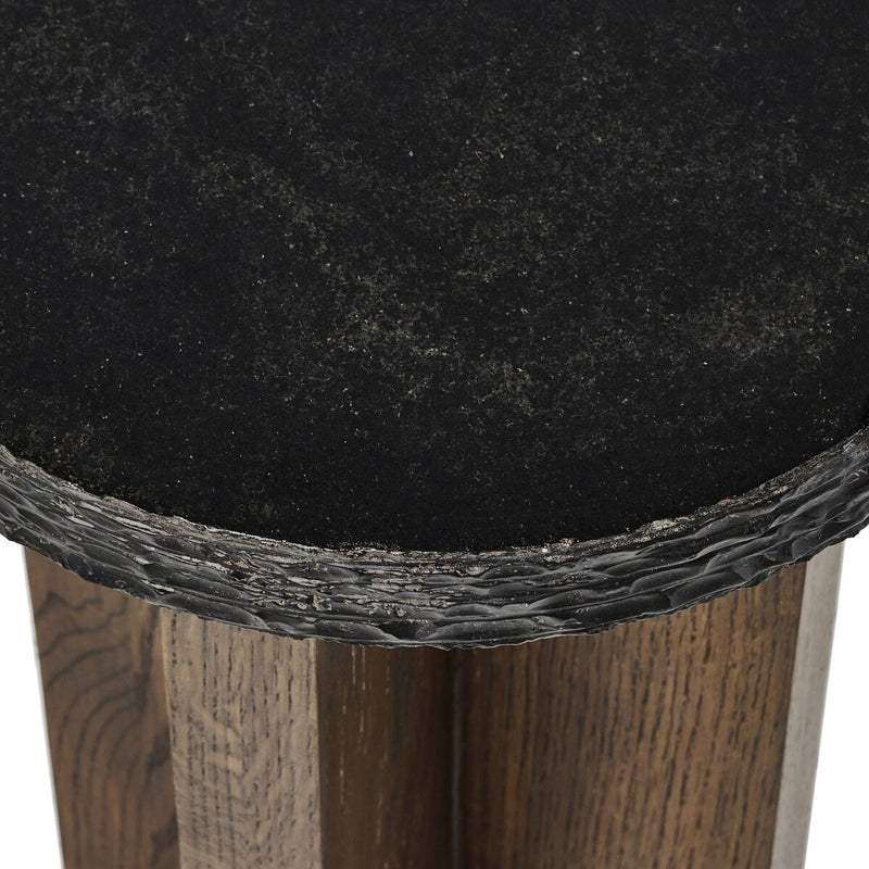 Mezes End Table - Natural Basalt