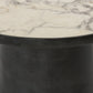 Balboa Outdoor End Table - Veined White Marble