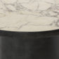 Balboa Outdoor End Table - Veined White Marble
