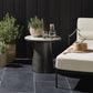 Balboa Outdoor End Table - Veined White Marble
