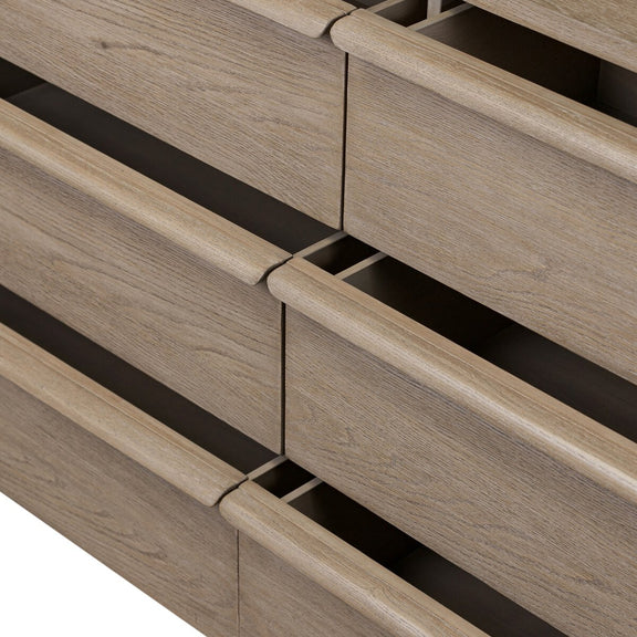 Primrose 6 Drawer Dresser - Natural Flat Oak Veneer
