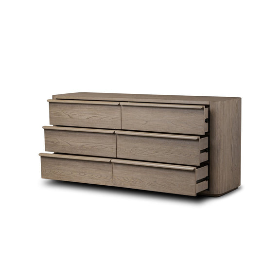 Primrose 6 Drawer Dresser - Natural Flat Oak Veneer