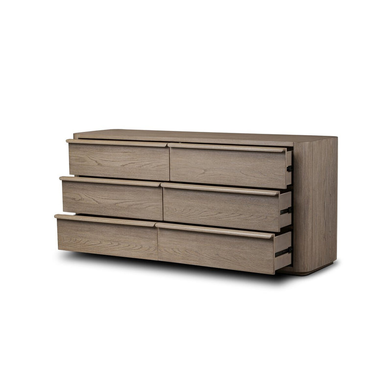 Primrose 6 Drawer Dresser - Natural Flat Oak Veneer