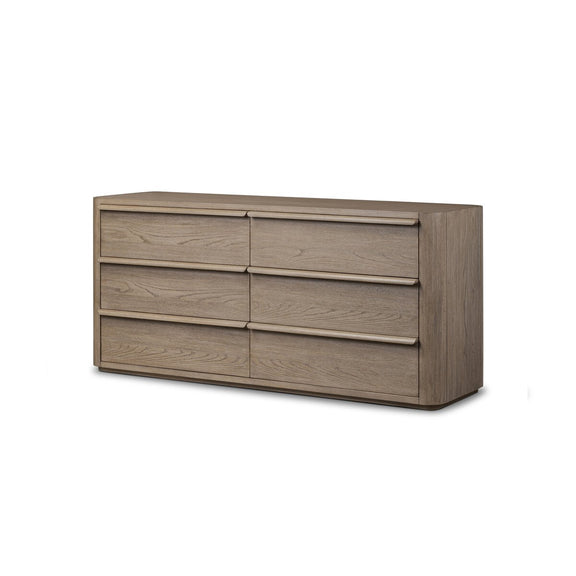 Primrose 6 Drawer Dresser - Natural Flat Oak Veneer
