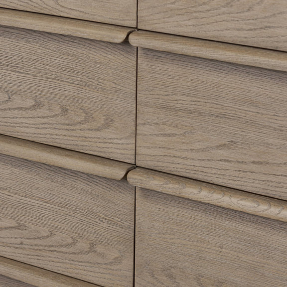 Primrose 10 Drawer Dresser - Natural Flat Oak Veneer