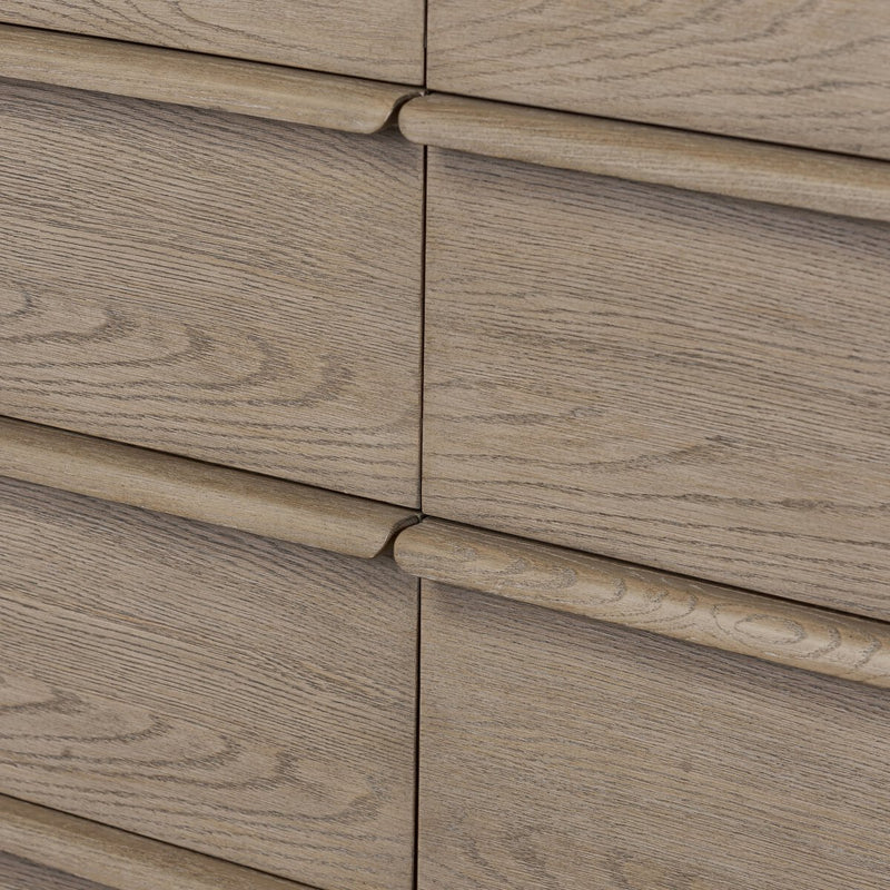 Primrose 10 Drawer Dresser - Natural Flat Oak Veneer