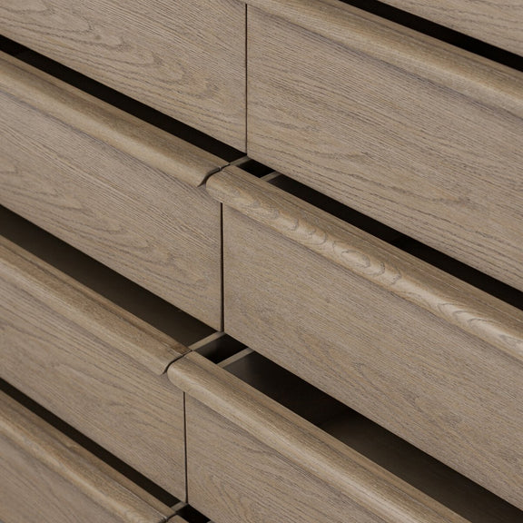 Primrose 10 Drawer Dresser - Natural Flat Oak Veneer