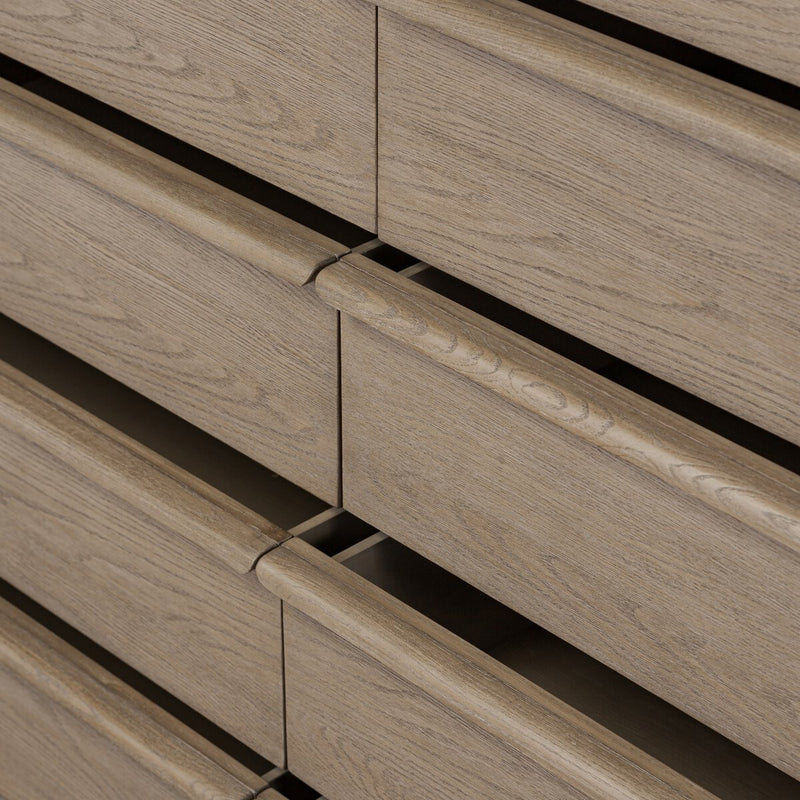 Primrose 10 Drawer Dresser - Natural Flat Oak Veneer