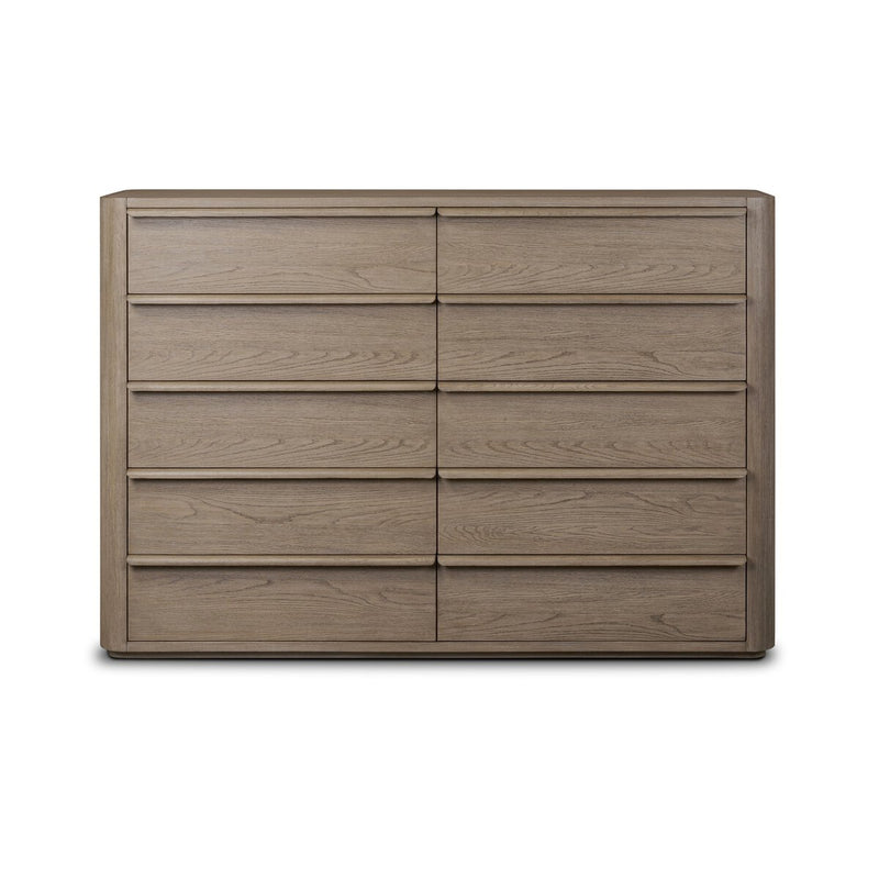Primrose 10 Drawer Dresser - Natural Flat Oak Veneer