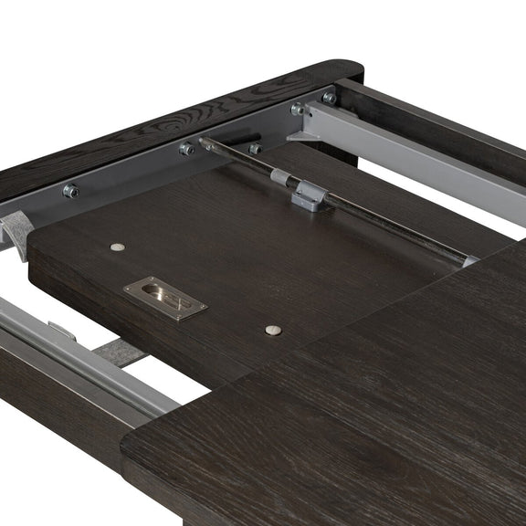 Noeline Double Extension Dining Table - Smoked Black Oak