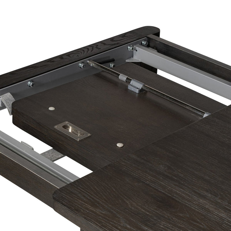 Noeline Double Extension Dining Table - Smoked Black Oak