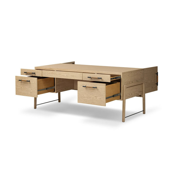 Rosedale Executive Desk - Yucca Oak Veneer