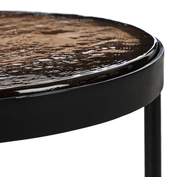 Yoko Nesting Table - Smoked Brown Cast Glass