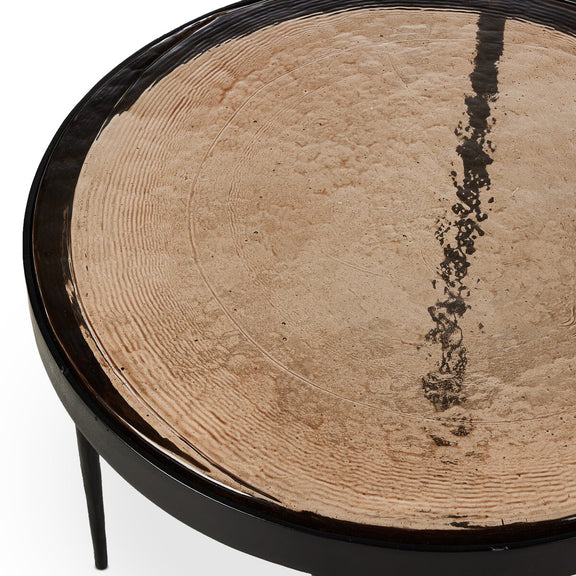 Yoko Nesting Table - Smoked Brown Cast Glass