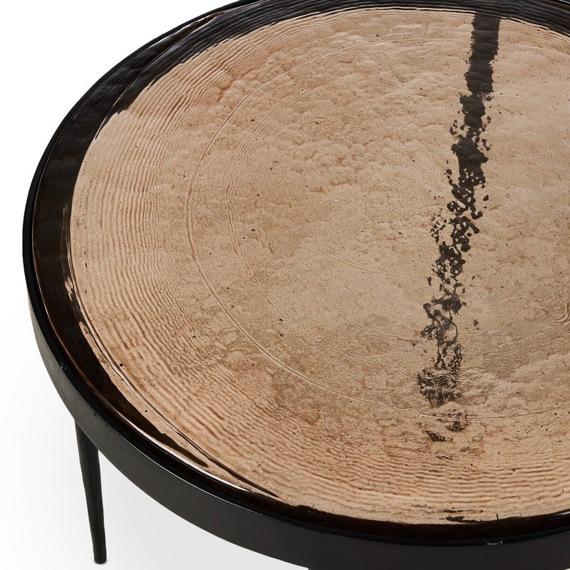 Yoko Nesting Table - Smoked Brown Cast Glass