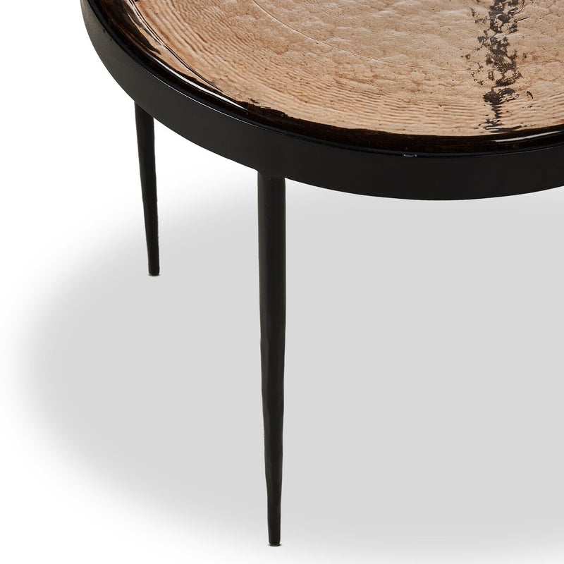 Yoko Nesting Table - Smoked Brown Cast Glass