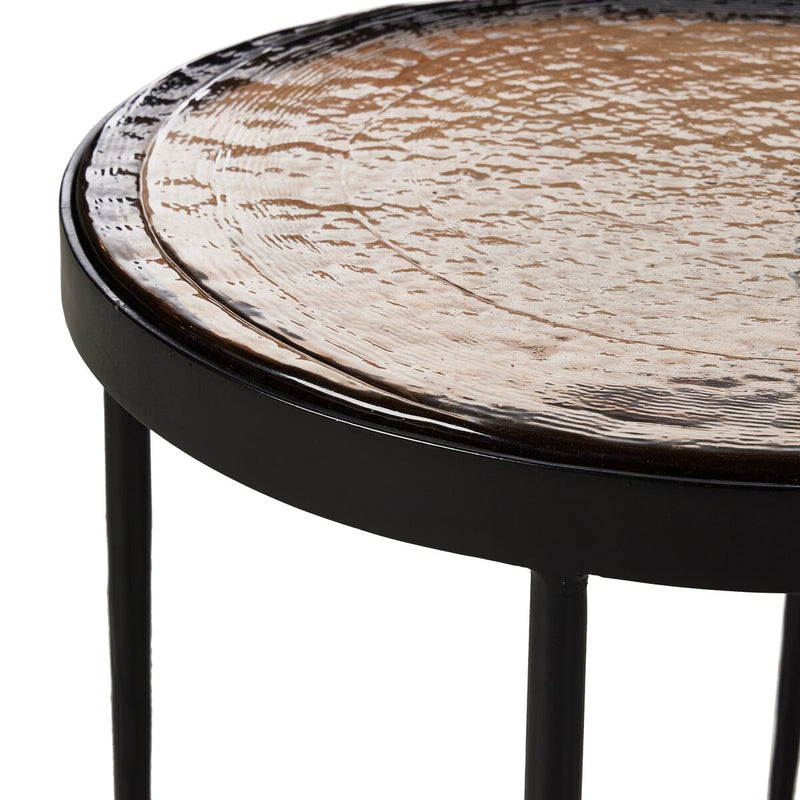 Yoko Nesting Table - Smoked Brown Cast Glass