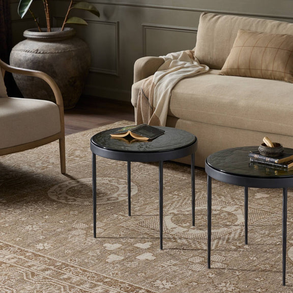 Yoko Nesting Table - Moss Cast Glass