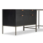 Trey Wide Filing Cabinet Desk System - Black Poplar