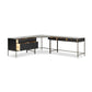 Trey Wide Filing Cabinet Desk System - Black Poplar