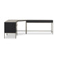 Trey Wide Filing Cabinet Desk System - Black Poplar