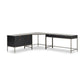 Trey Wide Filing Cabinet Desk System - Black Poplar