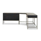 Trey Wide Filing Cabinet Desk System - Black Poplar