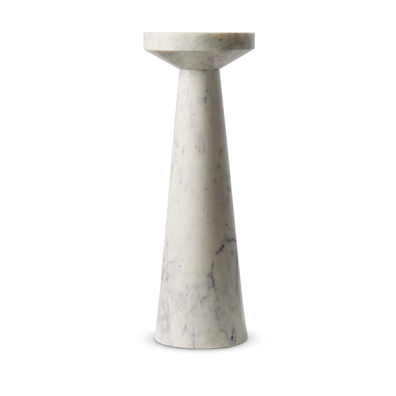 Mabel Nesting End Table - Veined White Marble